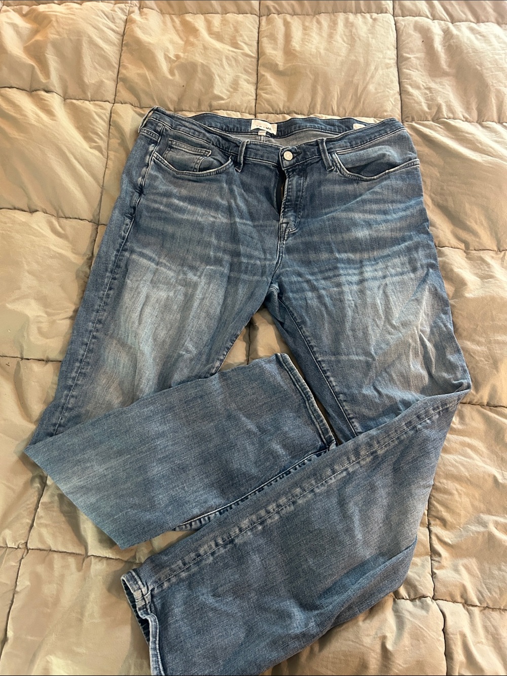 Frame Denim Straight Leg Jeans in Medium Blue Wash 38 l’homme skinny